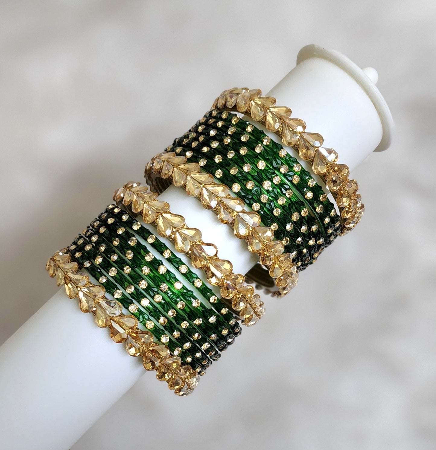 Glass bangle set green (GLB1011)