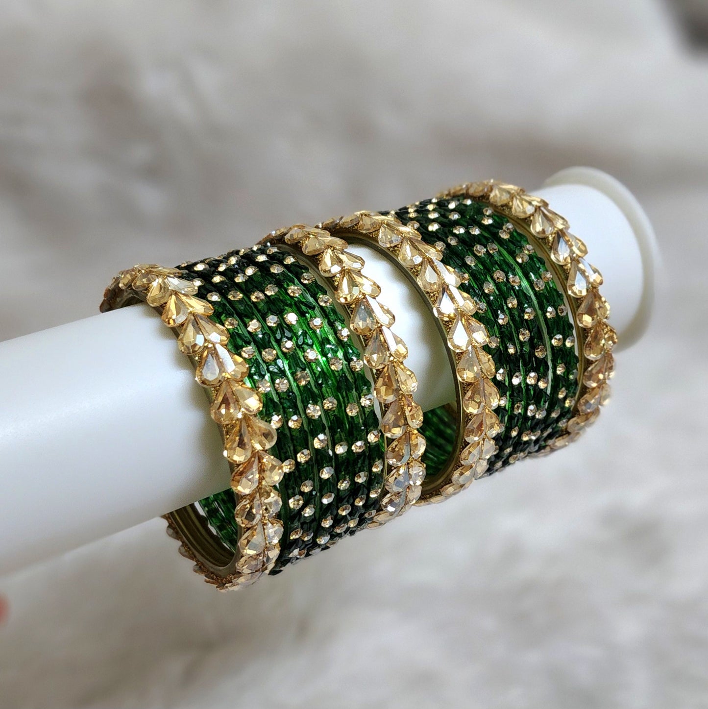 Glass bangle set green (GLB1011)