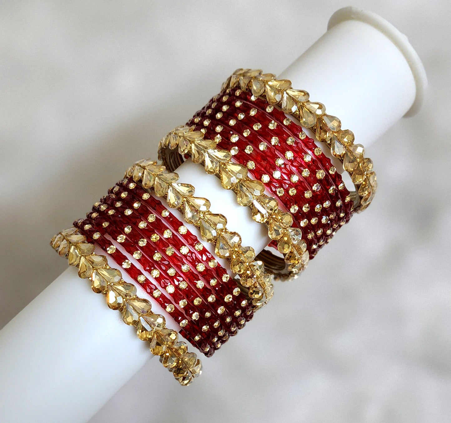 Glass bangle set red (GLB1009)