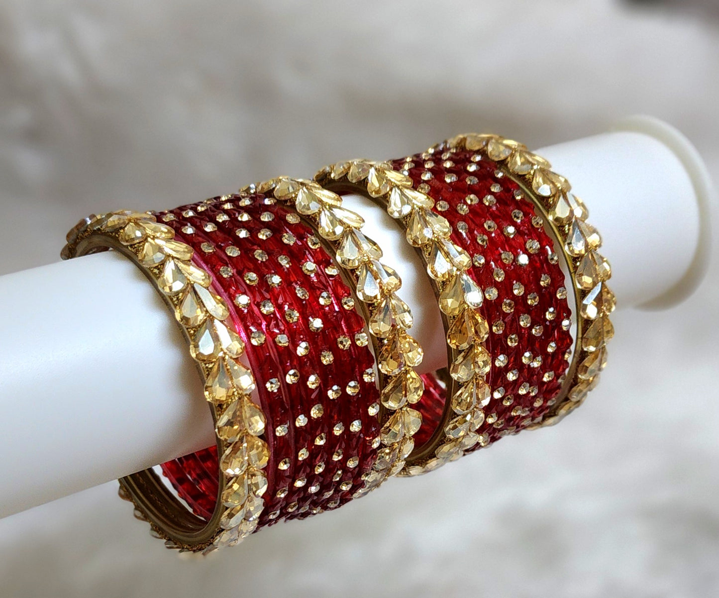 Glass bangle set red (GLB1009)