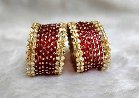 Glass bangle set red (GLB1009)